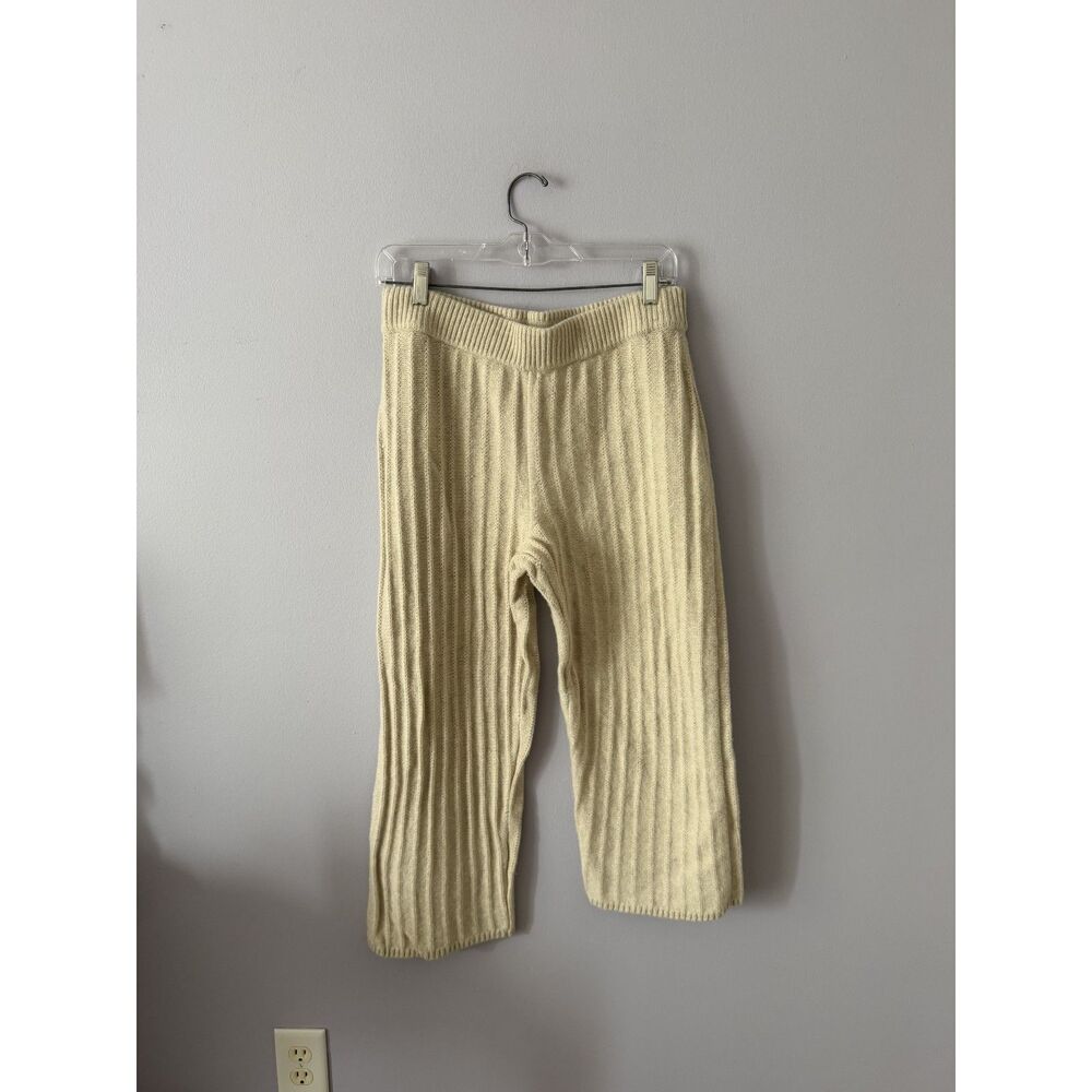 Madewell Cream Wide Leg Merino Wool Blend Pants